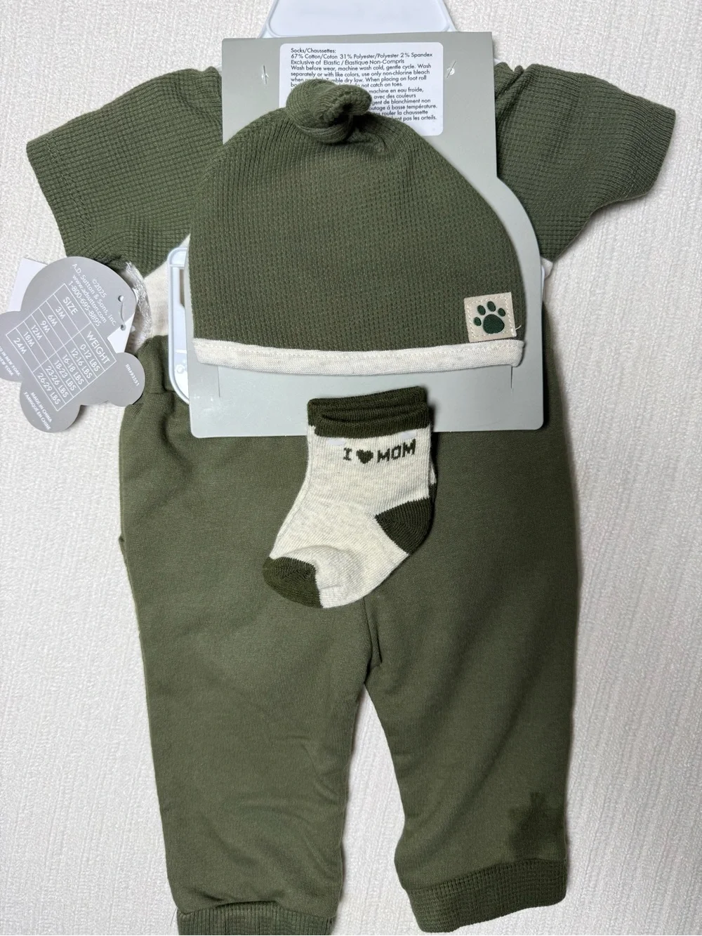 Essentials Women Sweater Cream with Olive Green Accents